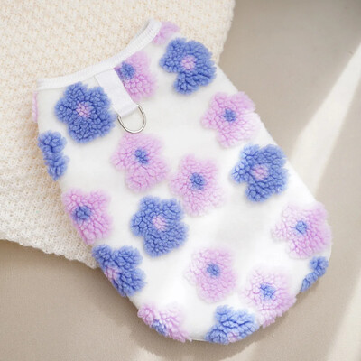 Vestă din fleece pentru câini Hanorac cald pentru cățeluș Pulover haină cu lesă inel D Pulovere teckel Haine Yorkie pentru câini mici și mijlocii