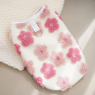 Vestă din fleece pentru câini Hanorac cald pentru cățeluș Pulover haină cu lesă inel D Pulovere teckel Haine Yorkie pentru câini mici și mijlocii