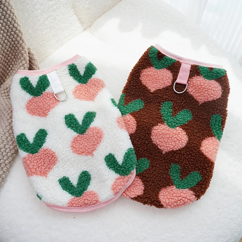 Vestă din fleece pentru câini Hanorac cald pentru cățeluș Pulover haină cu lesă inel D Pulovere teckel Haine Yorkie pentru câini mici și mijlocii