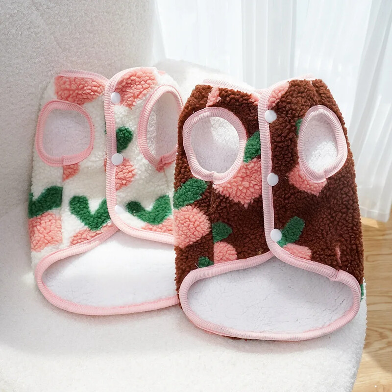 Vestă din fleece pentru câini Hanorac cald pentru cățeluș Pulover haină cu lesă inel D Pulovere teckel Haine Yorkie pentru câini mici și mijlocii