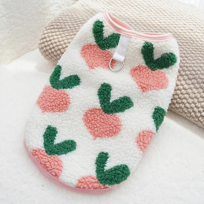 Vestă din fleece pentru câini Hanorac cald pentru cățeluș Pulover haină cu lesă inel D Pulovere teckel Haine Yorkie pentru câini mici și mijlocii