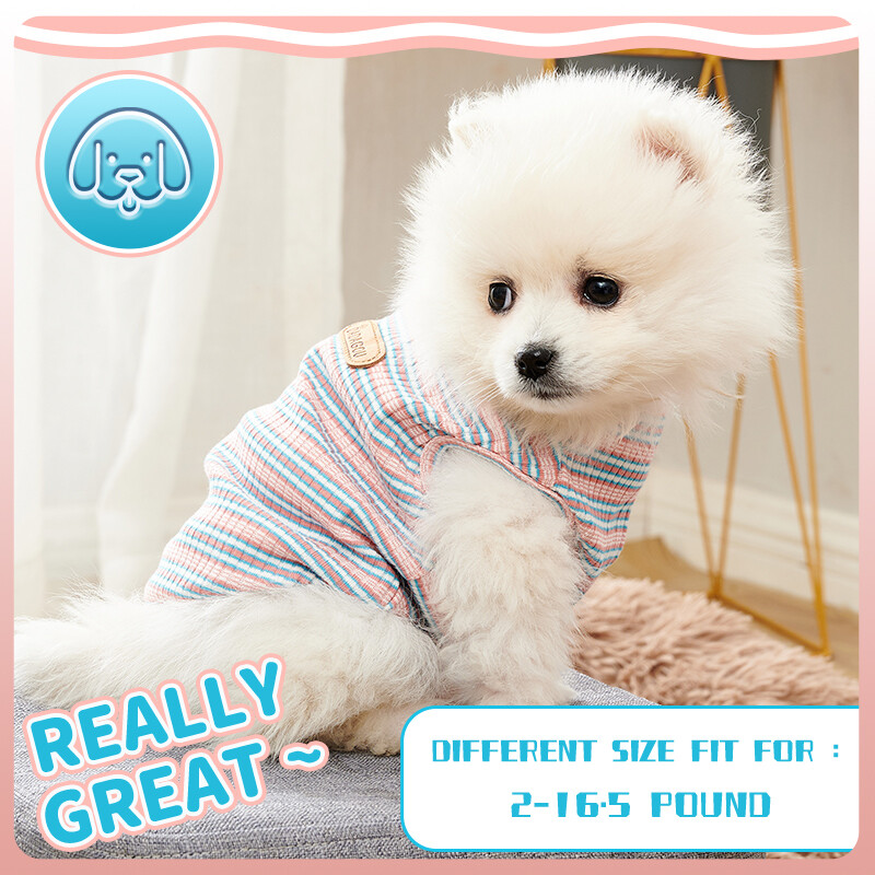 Vară, drăguț, cu dungi, cățeluș, din bumbac, vestă ocazională pentru animale de companie, îmbrăcăminte confortabilă pentru câini, tricou răcoritor, respirabil, îmbrăcăminte pentru câini