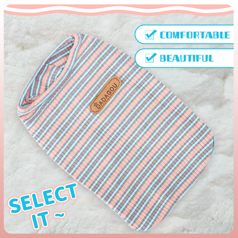 Vară, drăguț, cu dungi, cățeluș, din bumbac, vestă ocazională pentru animale de companie, îmbrăcăminte confortabilă pentru câini, tricou răcoritor, respirabil, îmbrăcăminte pentru câini