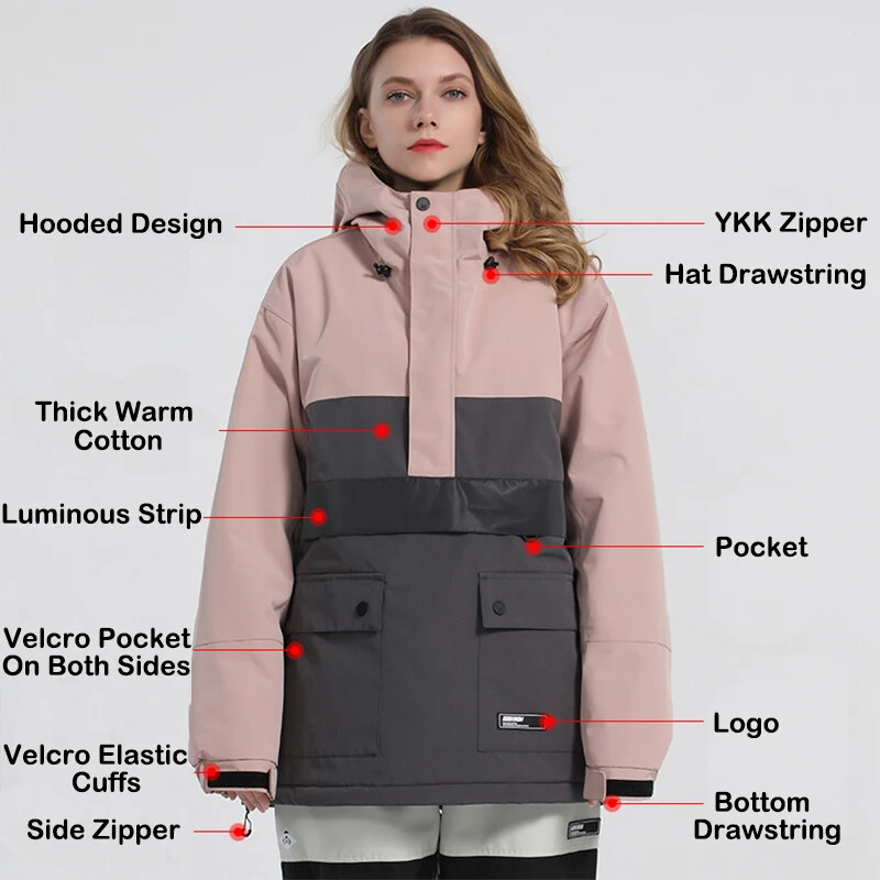 Šilti snieglenčių drabužiai nuo vėjo nepralaidūs moteriški sportiniai kostiumai lauko sniego striukė Žiemos sportui Vyriški kalnų slidinėjimo paltai su gobtuvu, moteriški viršutiniai drabužiai