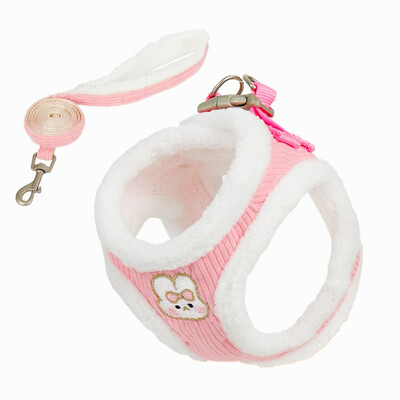 Storo vilnonio šuns pavadėlio komplektas prancūzų buldogui žiemai šilta, tvirta liemenė, trauka, 120 cm rankena lauke vaikščiojanti katės grandinė