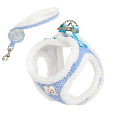 Storo vilnonio šuns pavadėlio komplektas prancūzų buldogui žiemai šilta, tvirta liemenė, trauka, 120 cm rankena lauke vaikščiojanti katės grandinė