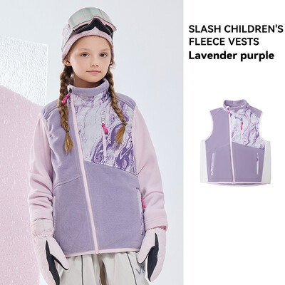 VECTOR Vaikų berniukų ir mergaičių spalvų susidūrimo vilnos liemenė vidutinio sluoksnio šilumos užraktas, šiltas greitai džiūstančios slidės lauke sportas slidinėjimas žygiai