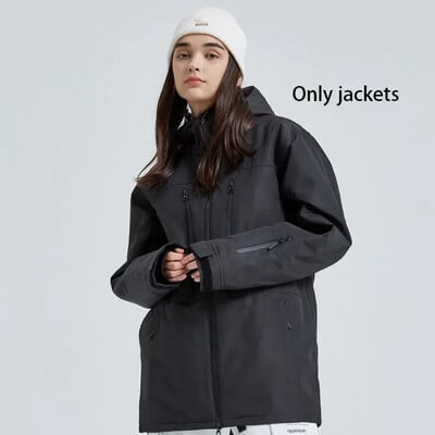 2025 m. žiema Naujos vyriškos moteriškos slidinėjimo striukės Neperšlampamos slidinėjimo paltai Lauko sportui atsparūs vėjui šilti snieglenčių sportiniai striukės su gobtuvu