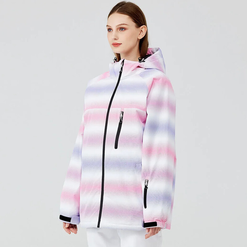 Moteriška slidinėjimo striukė Nauja žieminė lauko šilta, vėjui nepralaidi ir vandeniui atspari slidinėjimo striukė, kvėpuojanti moteriška slidinėjimo snieglenčių paltai