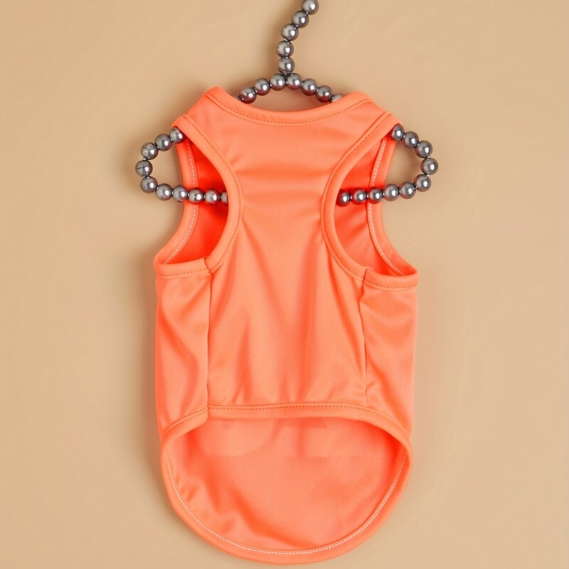 Kisállat ruhák kutya macska mellény könnyű, légáteresztő és kényelmes, ruhák mintával, narancssárga, egyszerű, nagyvonalú, friss és aranyos, öltöny