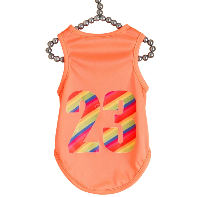 Kisállat ruhák kutya macska mellény könnyű, légáteresztő és kényelmes, ruhák mintával, narancssárga, egyszerű, nagyvonalú, friss és aranyos, öltöny