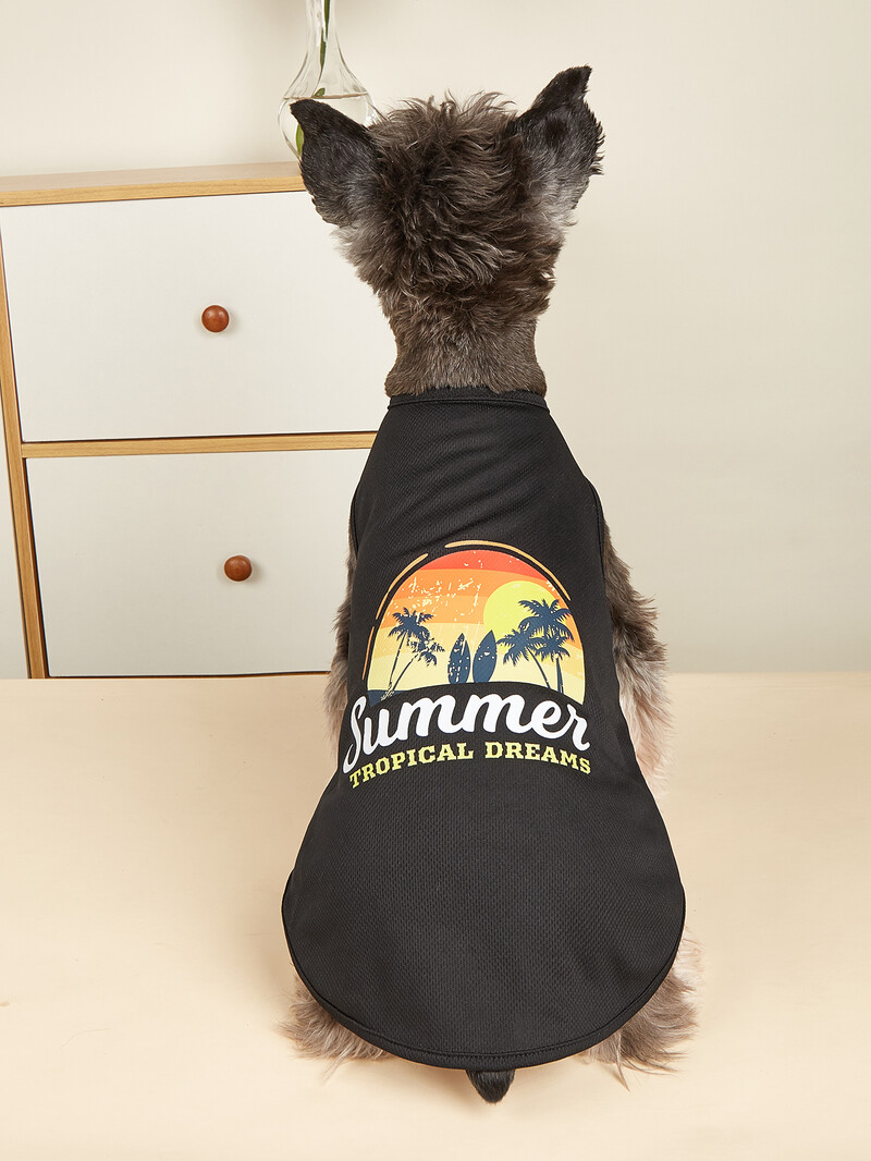 Naminių šunų kačių drabužiai marškinėliai vasaros spauda, minkšti pagrindiniai drabužiai mažų ir vidutinių berniukų šunų kostiumams