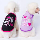 Mielos spaudos katės šunų liemenės be rankovių, vasariniai naminių gyvūnėlių drabužiai, audiniai, neplyšę mažiems šunims Čihuahua Jorkšyro šuniuko drabužių marškinėliai