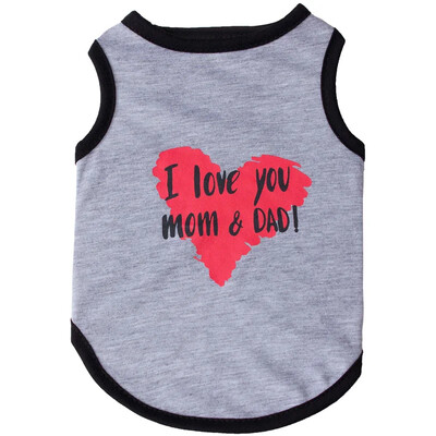 Mielos spaudos katės šunų liemenės be rankovių, vasariniai naminių gyvūnėlių drabužiai, audiniai, neplyšę mažiems šunims Čihuahua Jorkšyro šuniuko drabužių marškinėliai