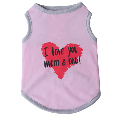 Mielos spaudos katės šunų liemenės be rankovių, vasariniai naminių gyvūnėlių drabužiai, audiniai, neplyšę mažiems šunims Čihuahua Jorkšyro šuniuko drabužių marškinėliai