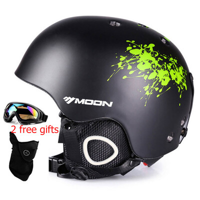 MOON Hot Sale slidinėjimo šalmas Integruotas slidinėjimo šalmas suaugusiems ir vaikams Sniego šalmas, saugus riedlentės slidinėjimo snieglenčių šalmas
