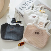 Pavasario ir vasaros šunų diržo liemenė Maža šviežia ir paprasta siuvinėjimas Mažas dirželis katės pėdoms Naminių gyvūnėlių ploni šunų drabužiai šuniuko drabužiai