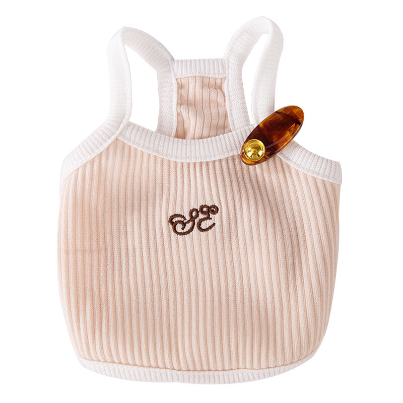 Pavasario ir vasaros šunų diržo liemenė Maža šviežia ir paprasta siuvinėjimas Mažas dirželis katės pėdoms Naminių gyvūnėlių ploni šunų drabužiai šuniuko drabužiai