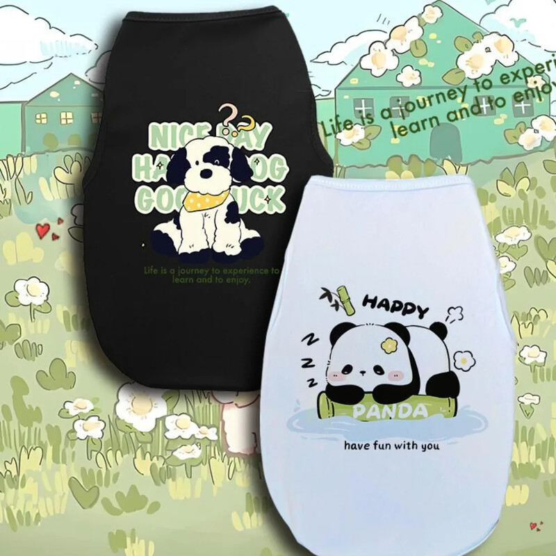 Vestă imprimată fără mâneci pentru animale de companie, câine de talie mică și mijlocie, modă la modă, haine de primăvară și vară, nou