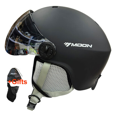 MOON slidinėjimo šalmo akiniai PC+EPS aukštos kokybės slidinėjimo šalmas, saugaus lauko sporto riedlenčių šalmai, slidinėjimo įranga vyrams, moterims