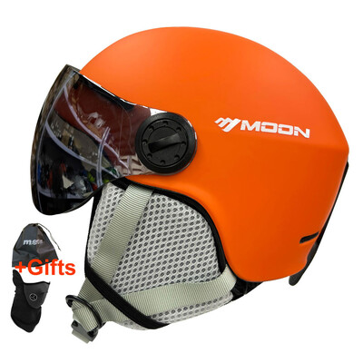 MOON slidinėjimo šalmo akiniai PC+EPS aukštos kokybės slidinėjimo šalmas, saugaus lauko sporto riedlenčių šalmai, slidinėjimo įranga vyrams, moterims