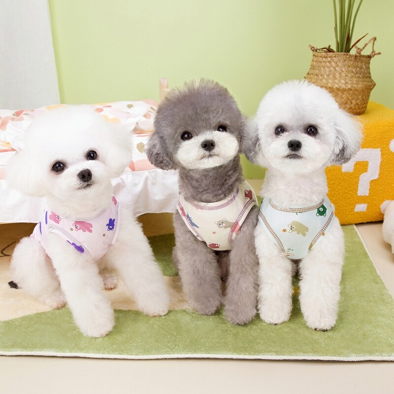 Mieli vasariniai šunų drabužiai D formos žiedai ploni šunų žvaigždės meškos liemenė Maži vidutiniai šunys Kvėpuojantys šuniuko drabužiai Čihuahua drabužiai