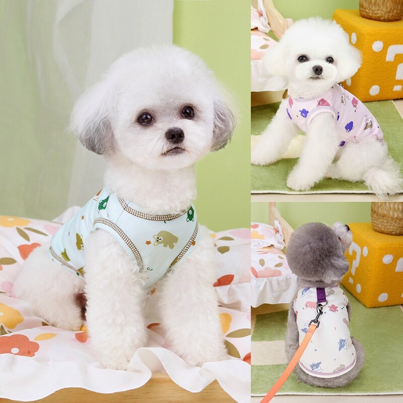 Mieli vasariniai šunų drabužiai D formos žiedai ploni šunų žvaigždės meškos liemenė Maži vidutiniai šunys Kvėpuojantys šuniuko drabužiai Čihuahua drabužiai