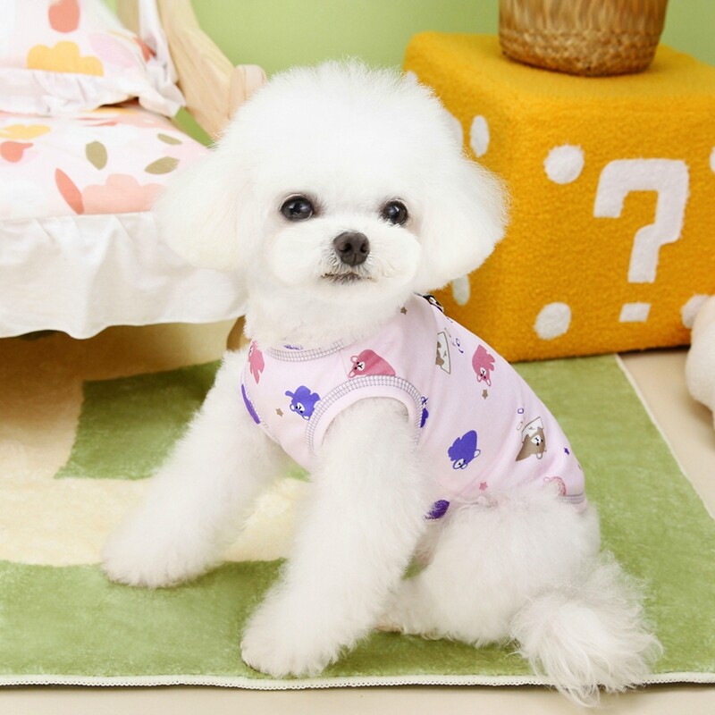 Mieli vasariniai šunų drabužiai D formos žiedai ploni šunų žvaigždės meškos liemenė Maži vidutiniai šunys Kvėpuojantys šuniuko drabužiai Čihuahua drabužiai