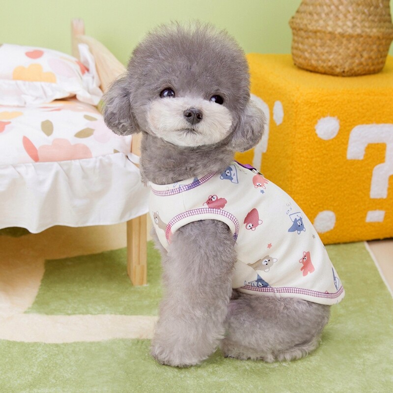 Mieli vasariniai šunų drabužiai D formos žiedai ploni šunų žvaigždės meškos liemenė Maži vidutiniai šunys Kvėpuojantys šuniuko drabužiai Čihuahua drabužiai