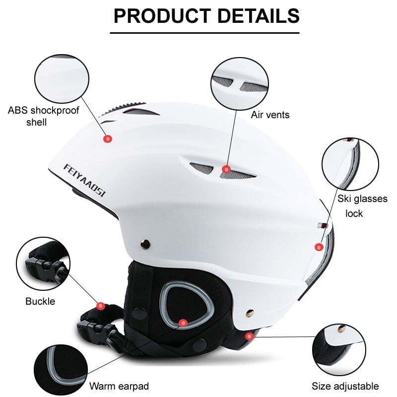 Lauko profesionalus saugos slidinėjimo šalmas suaugusiems, integruotas slidinėjimo snieglenčių snieglenčių šalmas motociklui