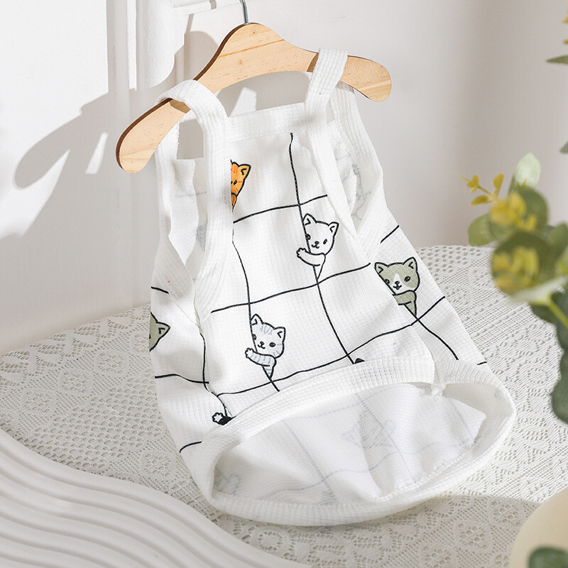 Haine pentru câini Sling Slim Primăvară/vară Japoneză și coreeană Pisici pentru animale de companie Respirabil și confortabil Tank Top Materiale pentru îmbrăcăminte