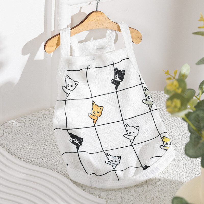 Haine pentru câini Sling Slim Primăvară/vară Japoneză și coreeană Pisici pentru animale de companie Respirabil și confortabil Tank Top Materiale pentru îmbrăcăminte