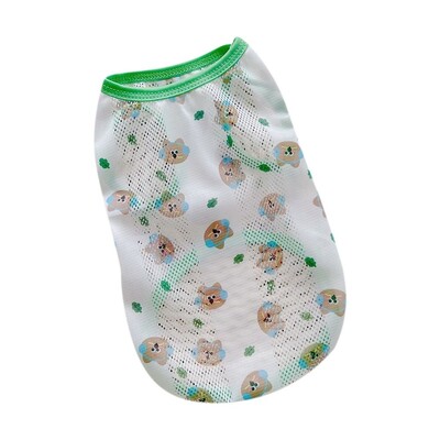 Vasariniai tinkliniai šunų drabužiai dideliems šunims Ploni naminių šuniukų kremai nuo saulės kačių marškinėliai Animacinių filmų šunų liemenių marškinėliai naminių gyvūnėlių reikmenys