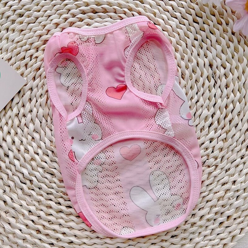 Vasariniai tinkliniai šunų drabužiai dideliems šunims Ploni naminių šuniukų kremai nuo saulės kačių marškinėliai Animacinių filmų šunų liemenių marškinėliai naminių gyvūnėlių reikmenys