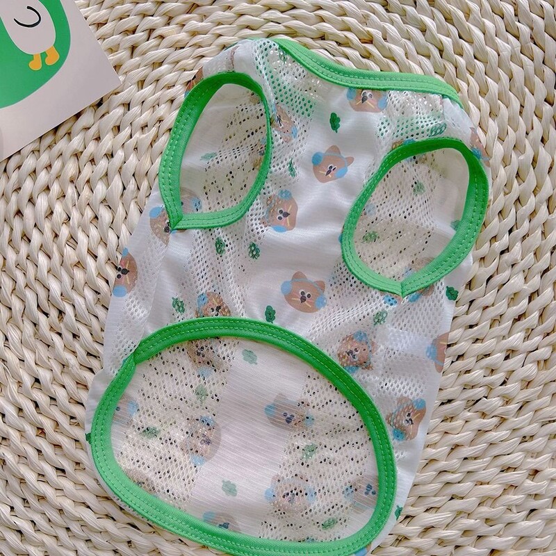 Vasariniai tinkliniai šunų drabužiai dideliems šunims Ploni naminių šuniukų kremai nuo saulės kačių marškinėliai Animacinių filmų šunų liemenių marškinėliai naminių gyvūnėlių reikmenys