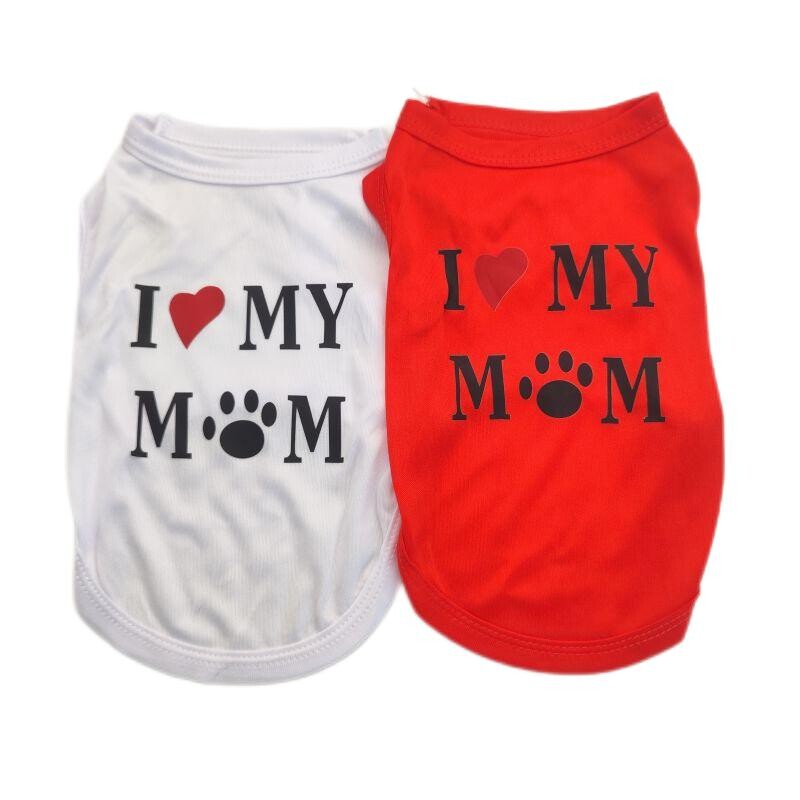 Graži naminių gyvūnėlių raštų liemenė, nauji katės ir šuns marškinėliai vasariniai kvėpuojantys drabužiai