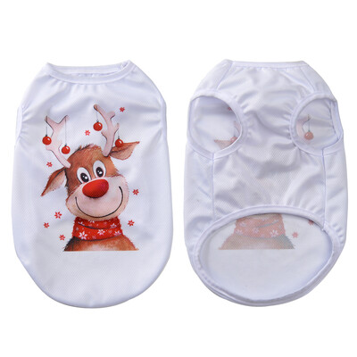 Kalėdiniai šunų drabužiai mažiems ir vidutiniams šunims katės liemenės kostiumas Juokingi šuniuko kačiuko marškinėliai festivalio dovana prancūzų buldogų naminių gyvūnėlių komplektai