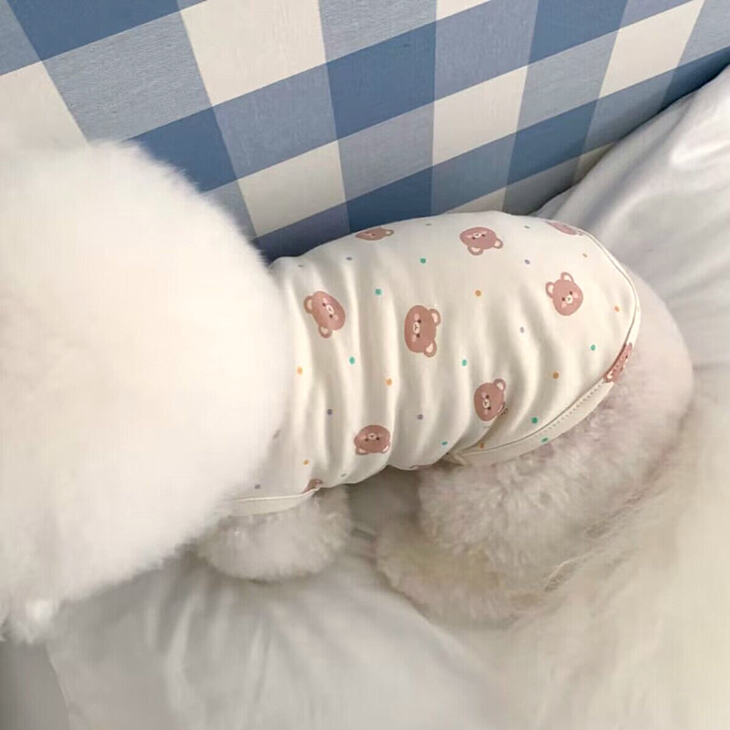 Kevadsuvi lemmikloomariided kassipoeg kutsikas õhuke vest armas koomiksimuster Väike ja keskmise suurusega koer armas pullover Yorkshire`i puudel