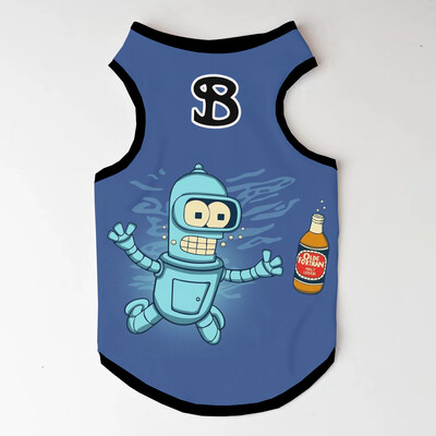 Naujo dizaino animacinių filmų rūbai augintiniams dideliems ir vidutiniams šunims drabužiai apvaliu kaklu, kvėpuojantis megztinis be rankovių naminių gyvūnėlių marginimo marškinėliai XS-6XL