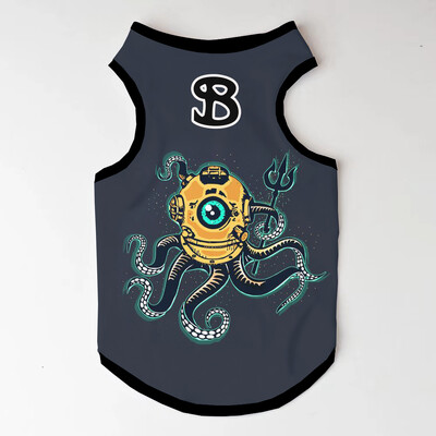 Naujo dizaino animacinių filmų rūbai augintiniams dideliems ir vidutiniams šunims drabužiai apvaliu kaklu, kvėpuojantis megztinis be rankovių naminių gyvūnėlių marginimo marškinėliai XS-6XL