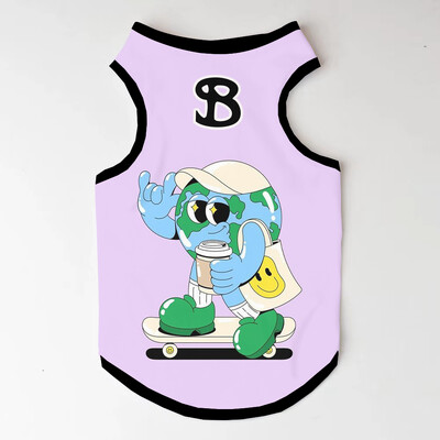 Naujo dizaino animacinių filmų rūbai augintiniams dideliems ir vidutiniams šunims drabužiai apvaliu kaklu, kvėpuojantis megztinis be rankovių naminių gyvūnėlių marginimo marškinėliai XS-6XL