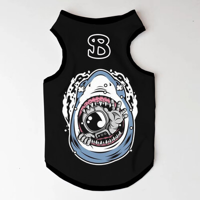 Naujo dizaino animacinių filmų rūbai augintiniams dideliems ir vidutiniams šunims drabužiai apvaliu kaklu, kvėpuojantis megztinis be rankovių naminių gyvūnėlių marginimo marškinėliai XS-6XL