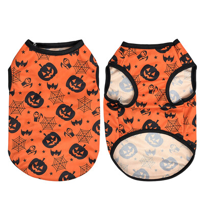 Vasarą kvėpuojantys šunų marškinėliai mažiems ir vidutiniams šunims Katėms Minkšti Helovino spaudos drabužiai naminiams gyvūnėliams Šnaucerių Jorkšyro mopso liemenių drabužiai