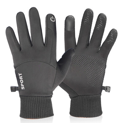 Žieminės pirštinės vandeniui atsparios terminės sportinės pirštinės vyrams, moterims skirtos bėgimui dviračiu, važinėjimui, slidinėjimui, jutikliniam ekranui, šiltos pirštinės
