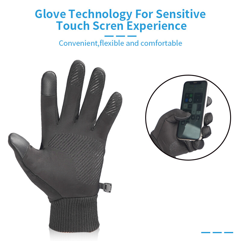 Žieminės pirštinės vandeniui atsparios terminės sportinės pirštinės vyrams, moterims skirtos bėgimui dviračiu, važinėjimui, slidinėjimui, jutikliniam ekranui, šiltos pirštinės