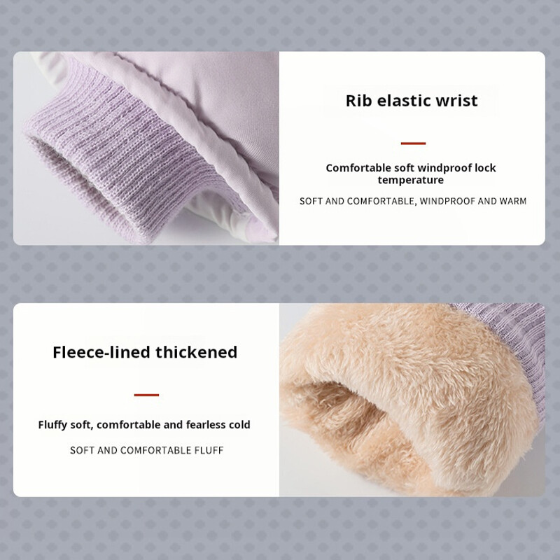 Žieminės slidinėjimo pirštinės vyrams, moterims, neslystančios, jutiklinis ekranas ir vandeniui atsparios šaltu oru rankoms šildomos pirštinės