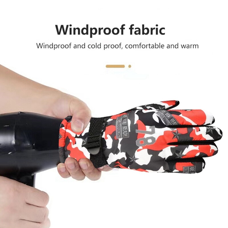 Mănuși de schi calde Poliester Căldură și ușoară Impermeabil și respirabil Încheietura poate fi strânsă și relaxată pentru o potrivire mai bună