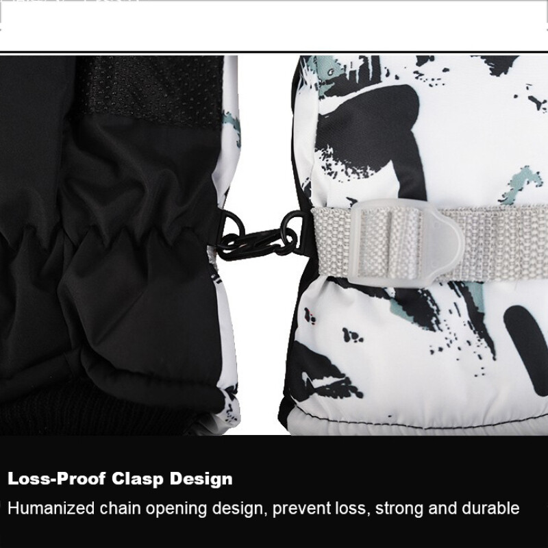 Mănuși de schi de iarnă, termice calde, bărbați, femei, bumbac îngroșat, impermeabile, anti-alunecare, caldă, călărie în aer liber, graffiti, snowboard, ciclism