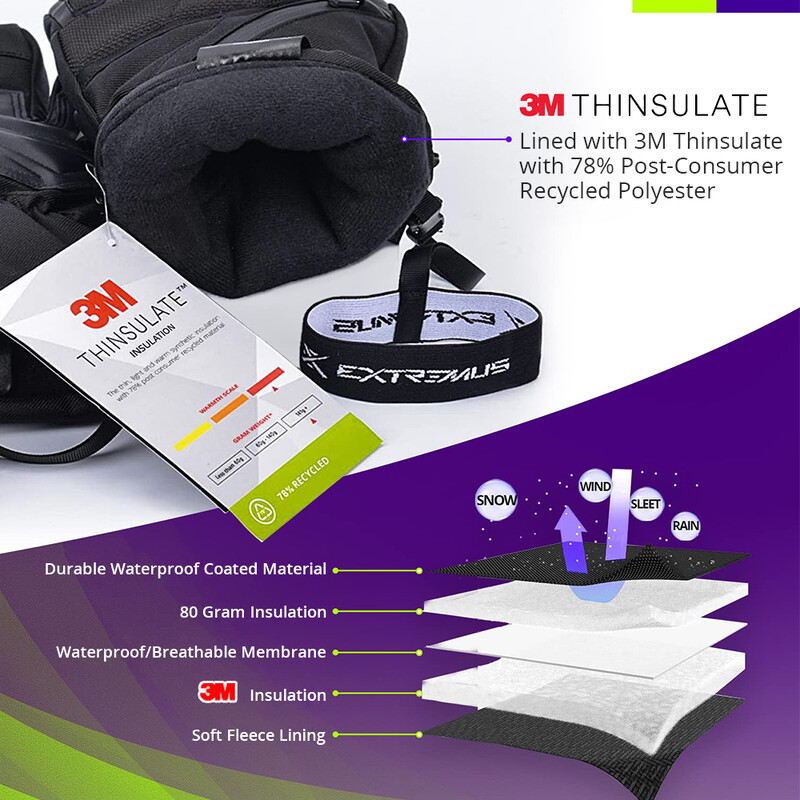 Extremus Outlook Peak síkesztyű férfiaknak és nőknek, meleg 3M Thinsulate hókesztyű hideg időjáráshoz, víz- és szélálló Sn