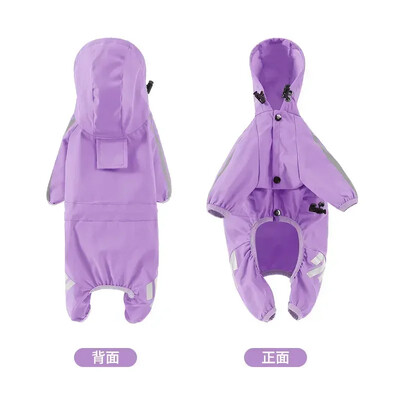 Naujas pririšamas šunų keturkojų lietpaltis, atsparus vandeniui dideliems ir mažiems šunims, glosto lietingą dieną drabužius